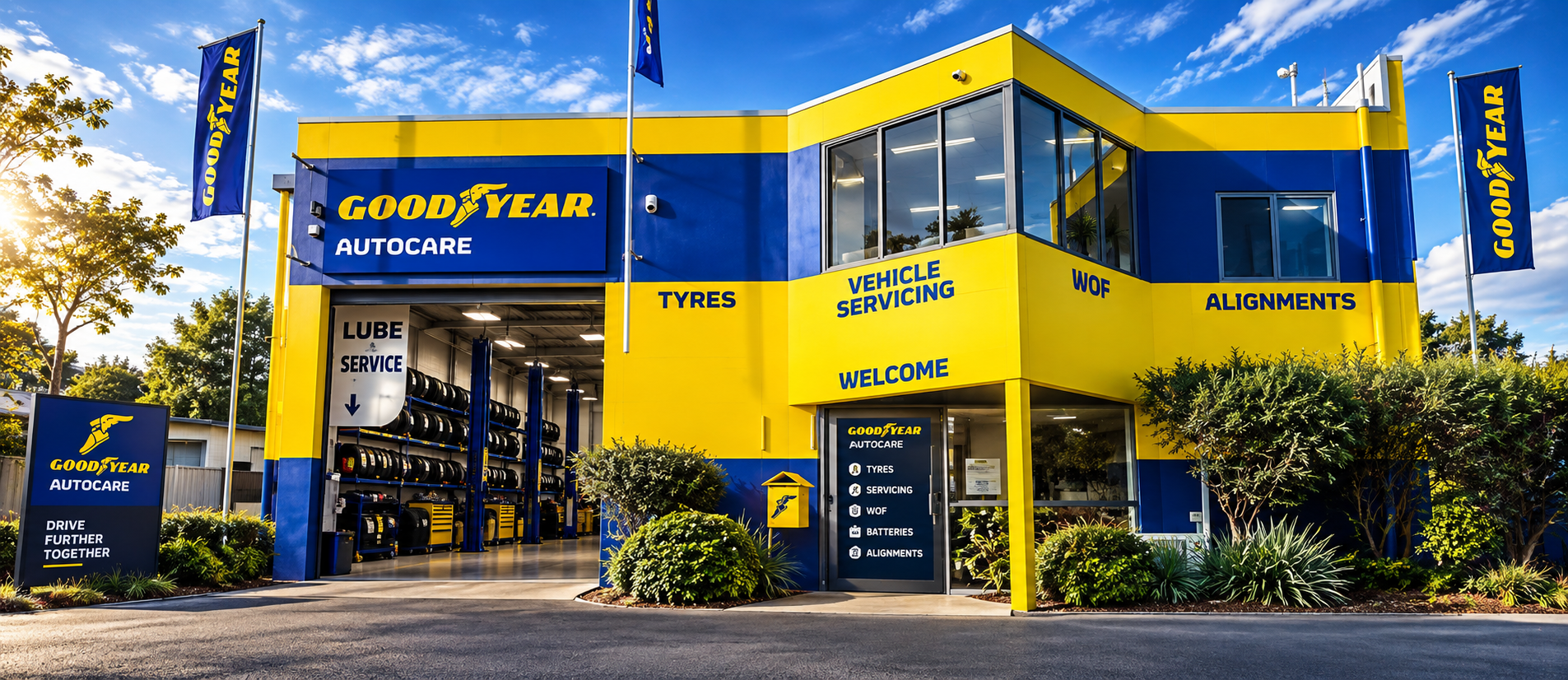 Goodyear Kerikeri workshop and forecourt